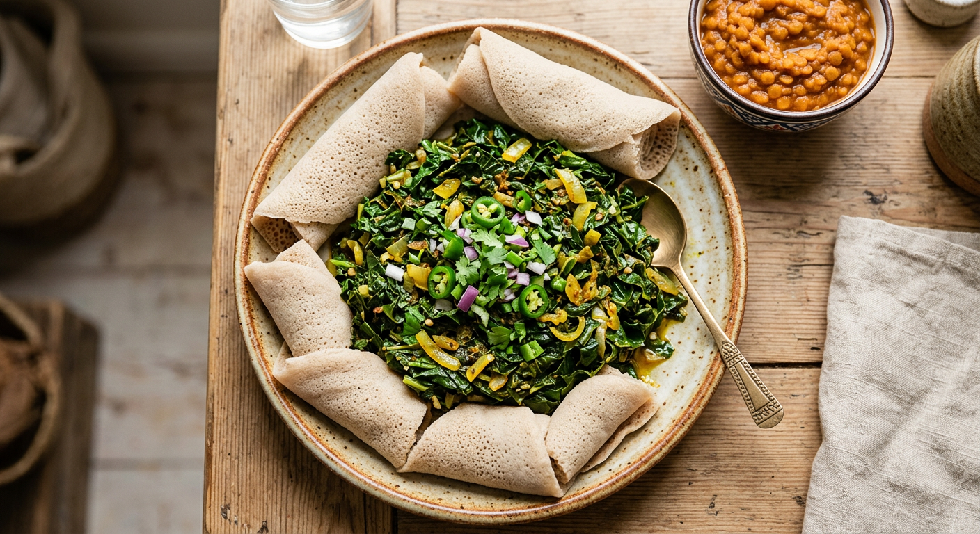 Ethiopian Gomen (Collard Greens) Recipe | Cooking with Robots
