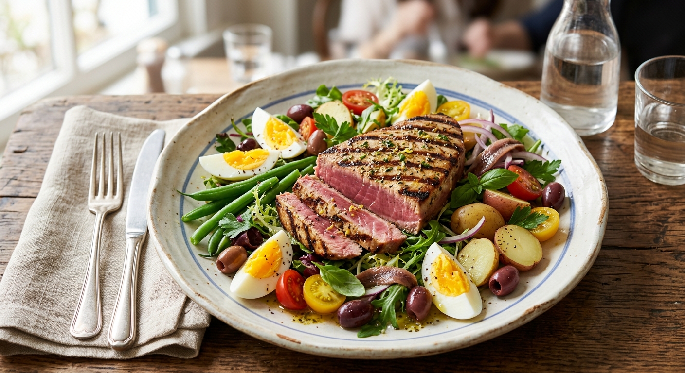 Niçoise-Style Grilled Tuna Recipe | Cooking with Robots