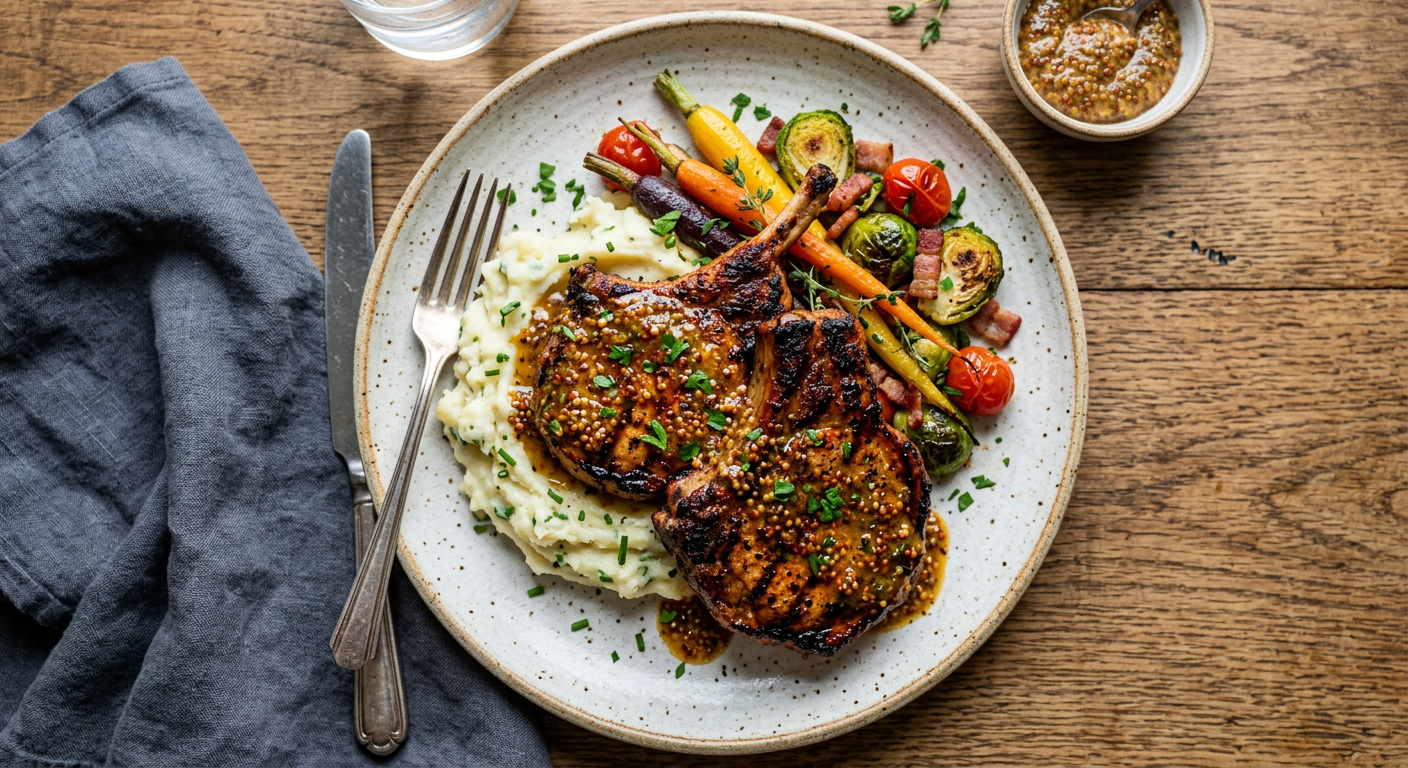 Smoked Creole Mustard Chops Recipe | Cooking with Robots
