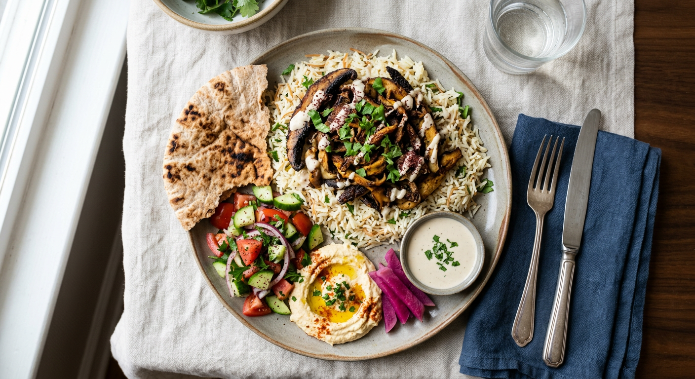 Vegetarian Mushroom Shawarma Recipe | Cooking with Robots